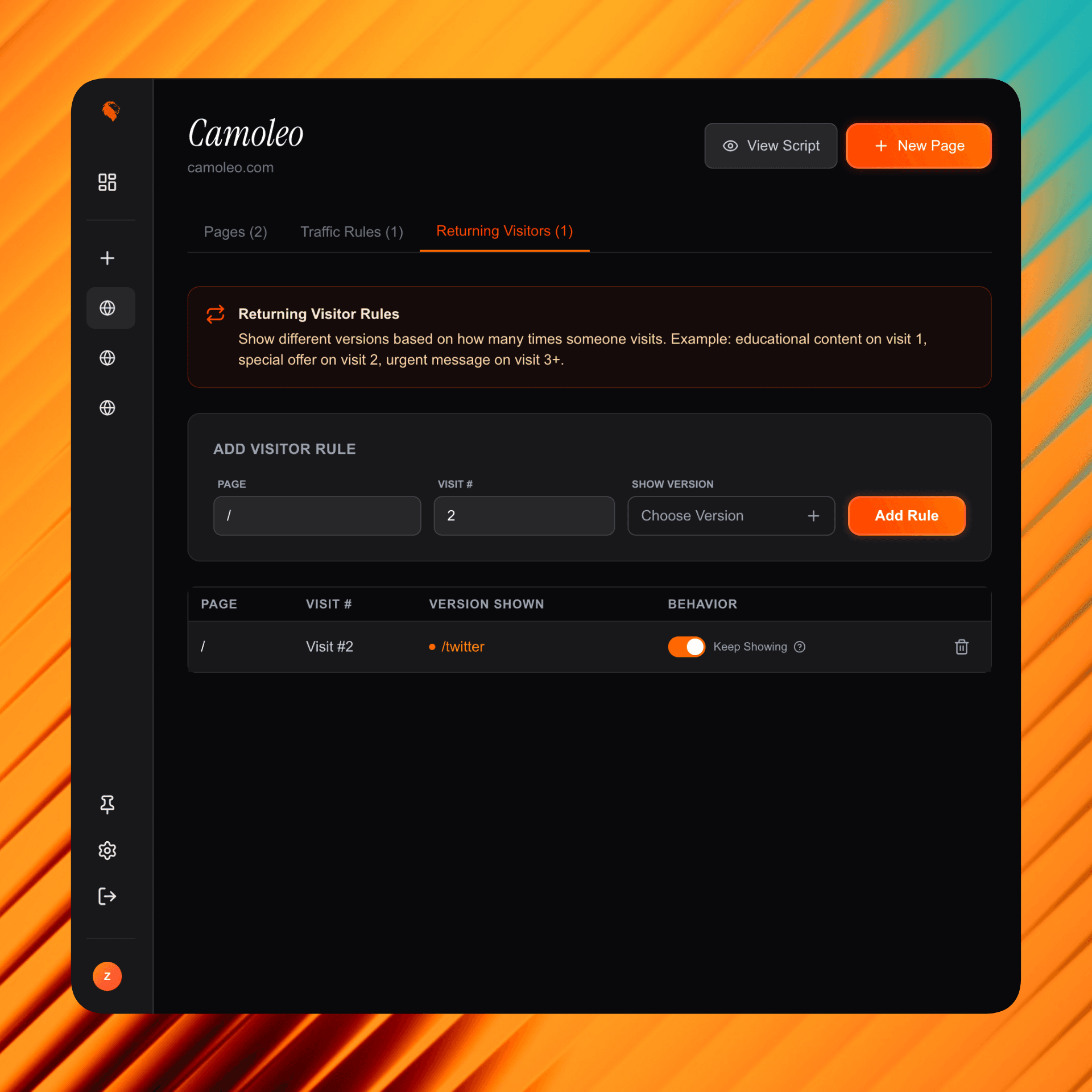 Step 3 (Returning Visitors)
