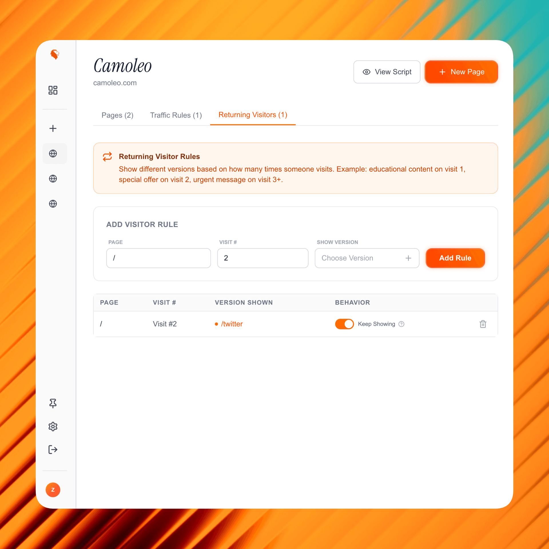 Step 3 (Returning Visitors)